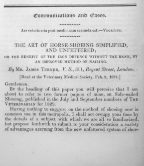 ‘The Veterinarian’ Vol 4 Issue 3 – March 1831