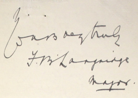 52 - Letter to Frederick Smith from Major F B Langridge, 27 Nov 1922