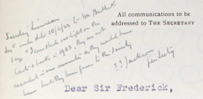 11 - Letter to Frederick Smith from Fred Bullock, 9 Feb 1923
