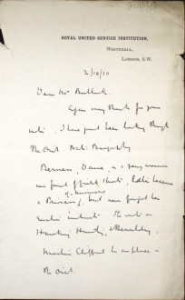 1 - Letter to Fred Bullock from Frederick Smith, 2 Oct 1910