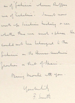 30 - Letter to Fred Bullock from Frederick Smith, 1 Apr 1913