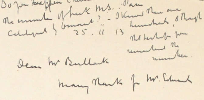 10 - Letter to Fred Bullock from Frederick Smith, 25 Feb 1913