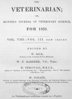 ‘The Veterinarian’ Vol 8 Issue 1– January 1835