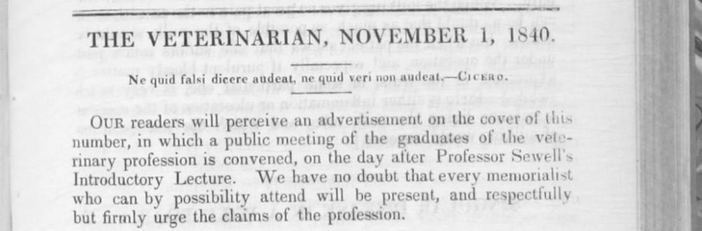 ‘The Veterinarian’ Vol 13 Issue 11 – November 1840