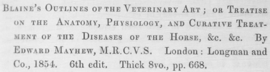 ‘The Veterinarian’ Vol 27 Issue 8 – August 1854