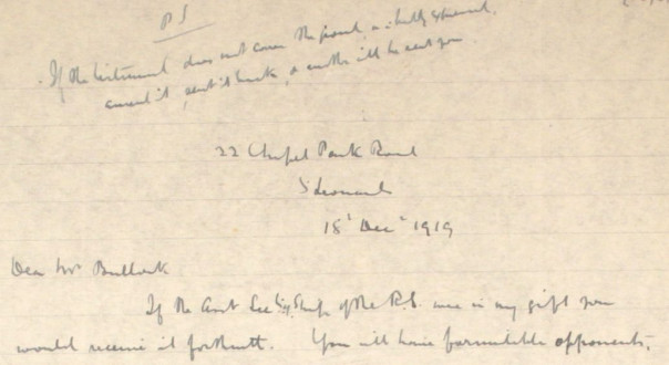 24 – Letter to Fred Bullock from Frederick Smith, 18 Dec 1919