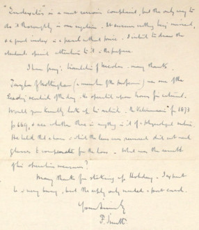 28 – Letter to Fred Bullock from Frederick Smith, 25 Apr 1920