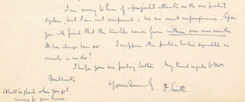 39 – Letter to Fred Bullock from Frederick Smith, 14 Jun 1920