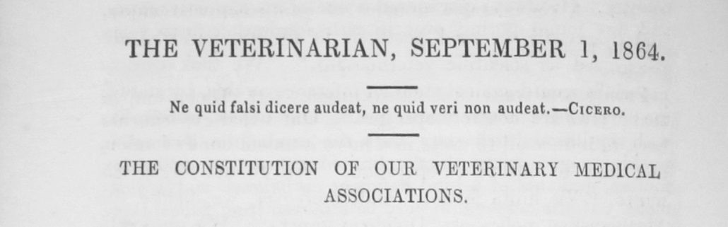 ‘The Veterinarian’ Vol 37 Issue 9 – September 1864
