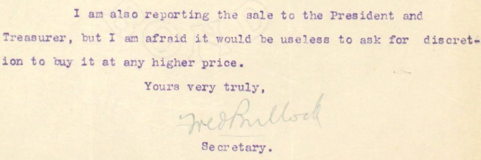 41 – Letter to Frederick Smith from Fred Bullock,10 Dec 1921