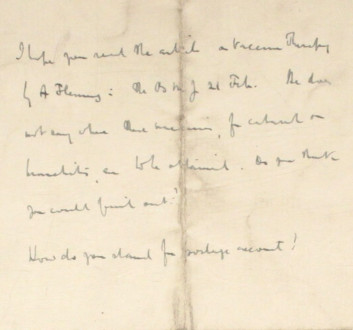 5 – Letter to Fred Bullock from Frederick Smith, 20 Feb 1921